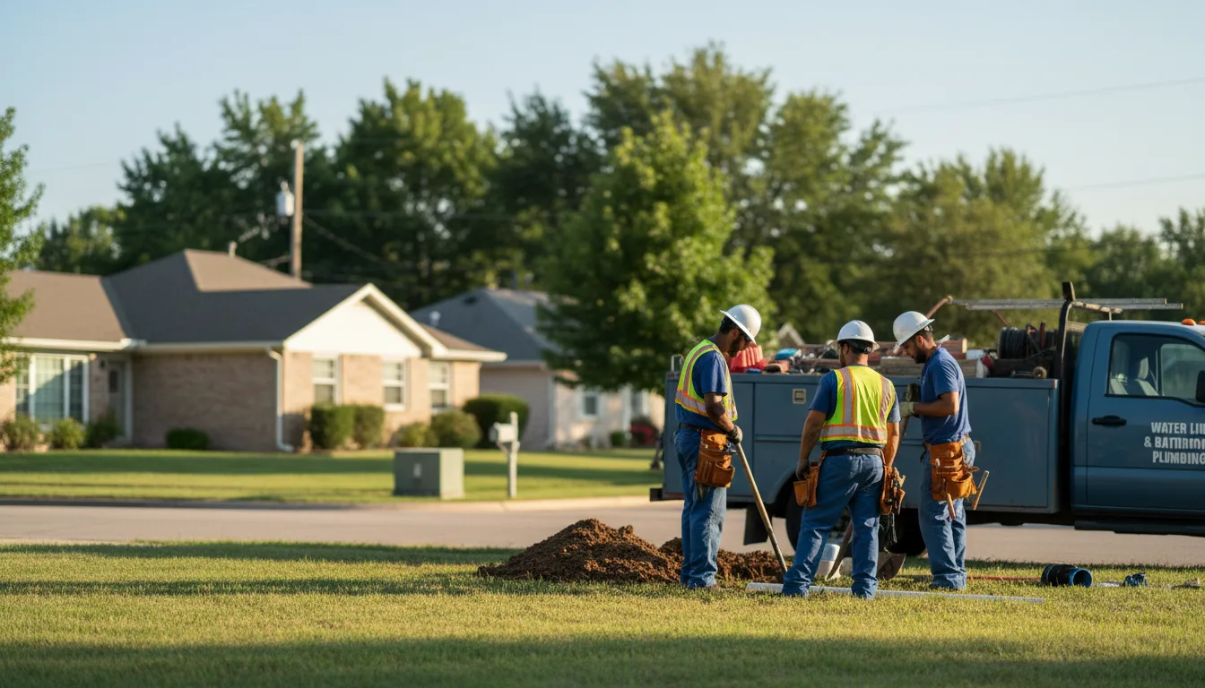 Residential water line and bathroom plumbing service in Windthorst, TX